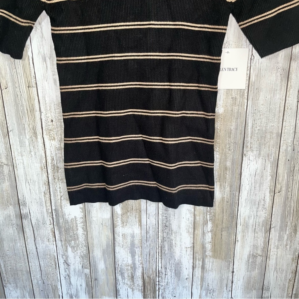 NWT Ellen Tracy Jewel Ribbed Blouse - Picture 4 of 5